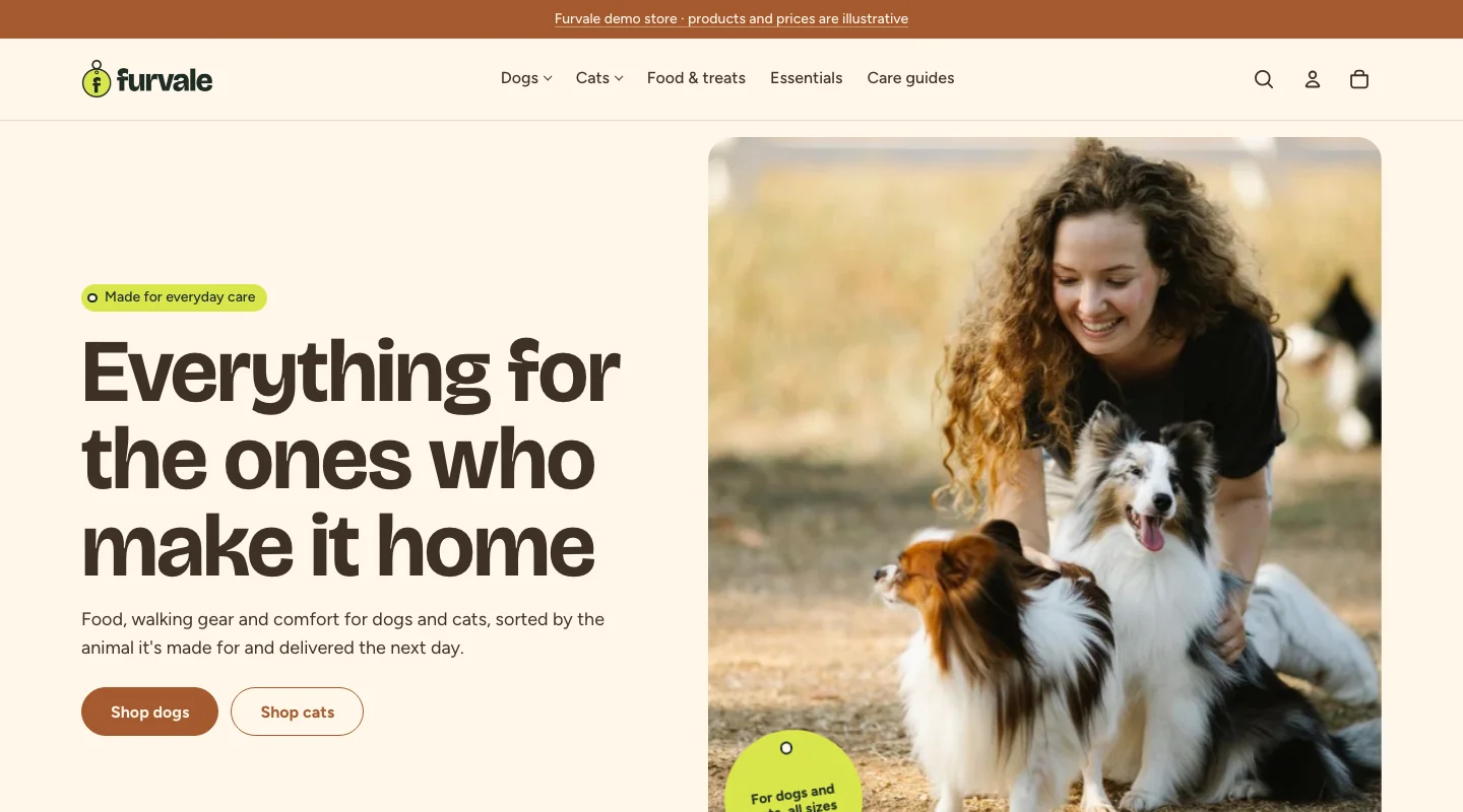 Furvale theme storefront preview