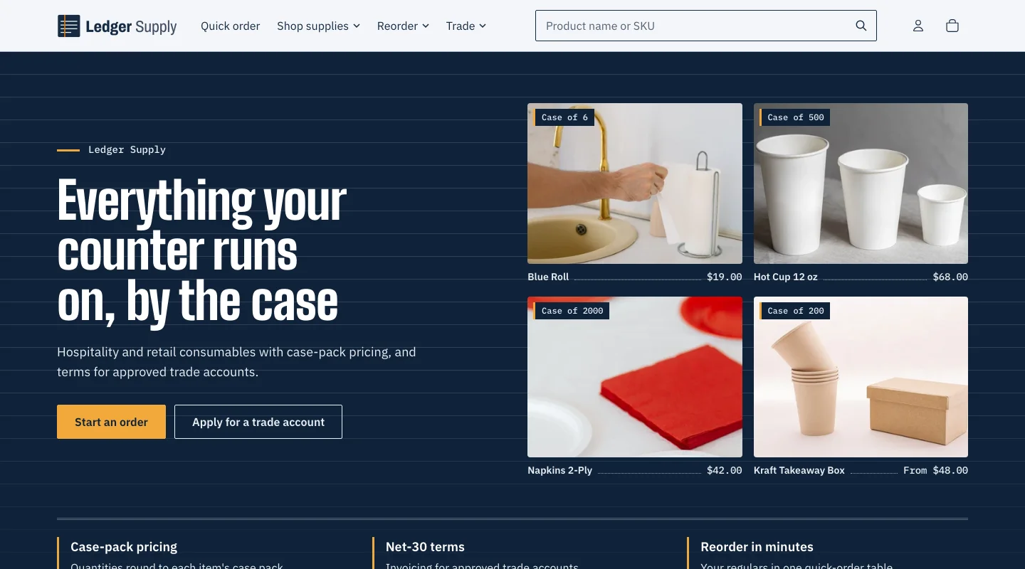 Ledger theme storefront preview