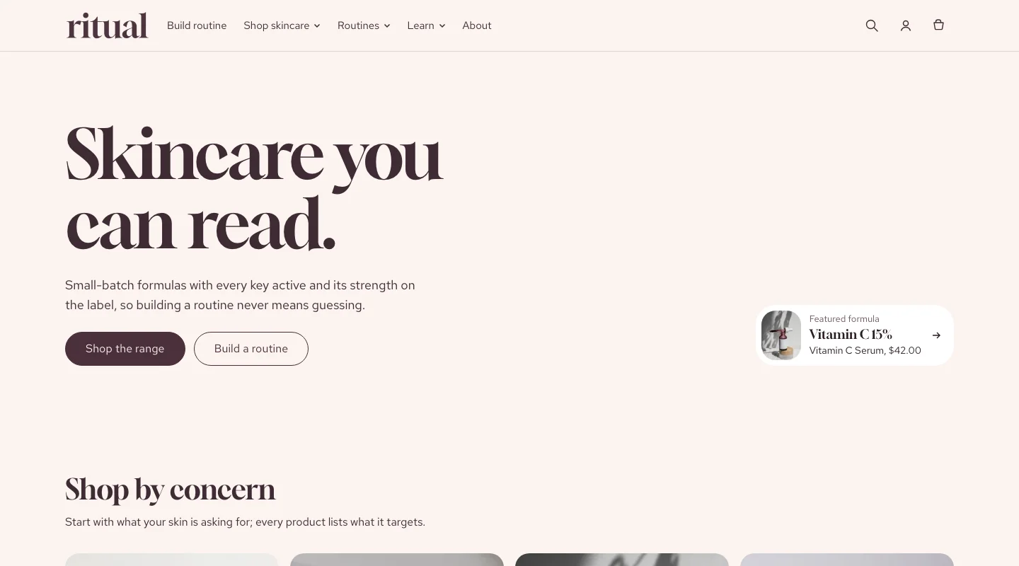 Ritual theme storefront preview
