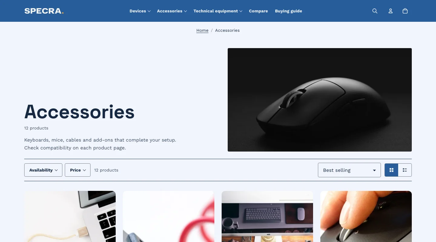 Specra theme storefront preview