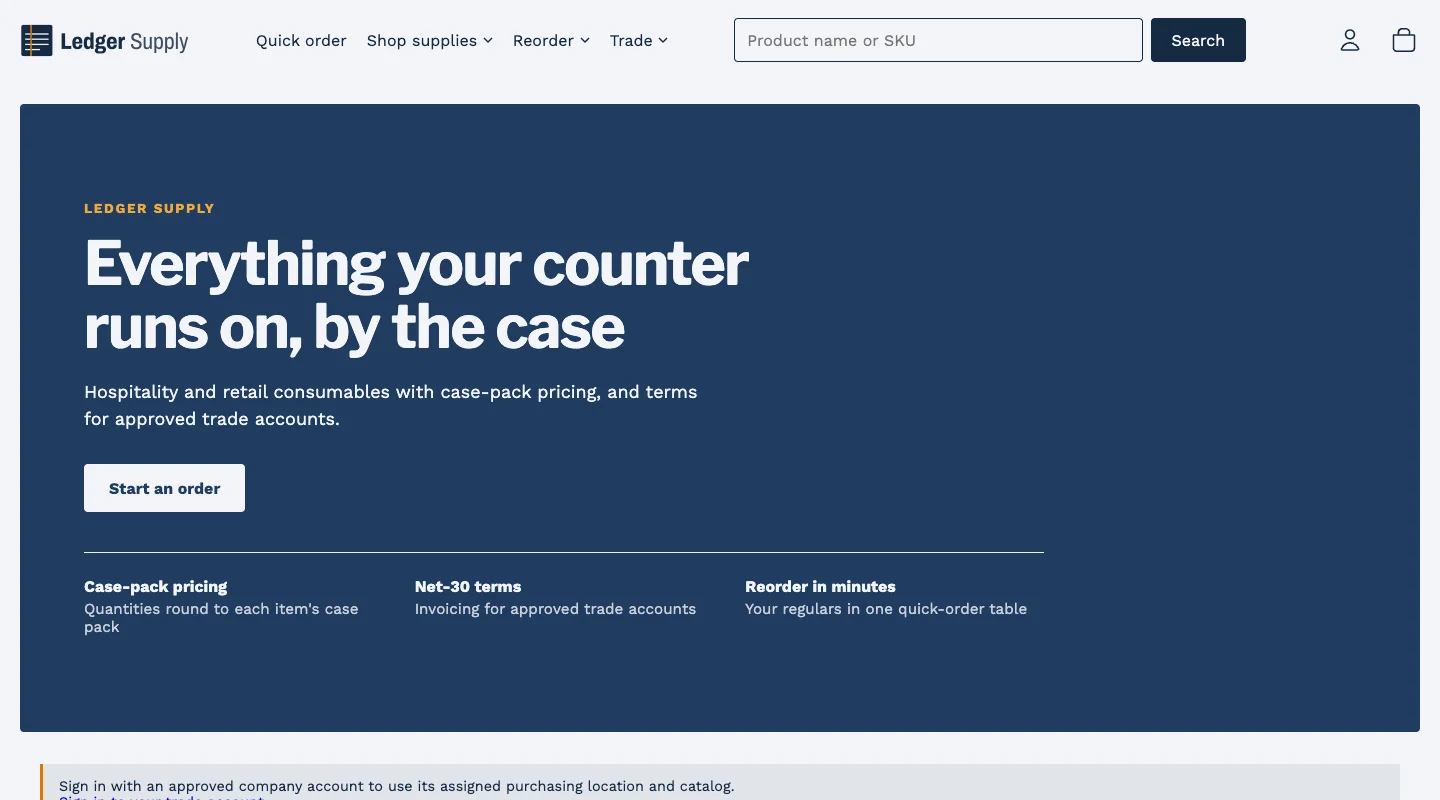 Ledger theme storefront preview